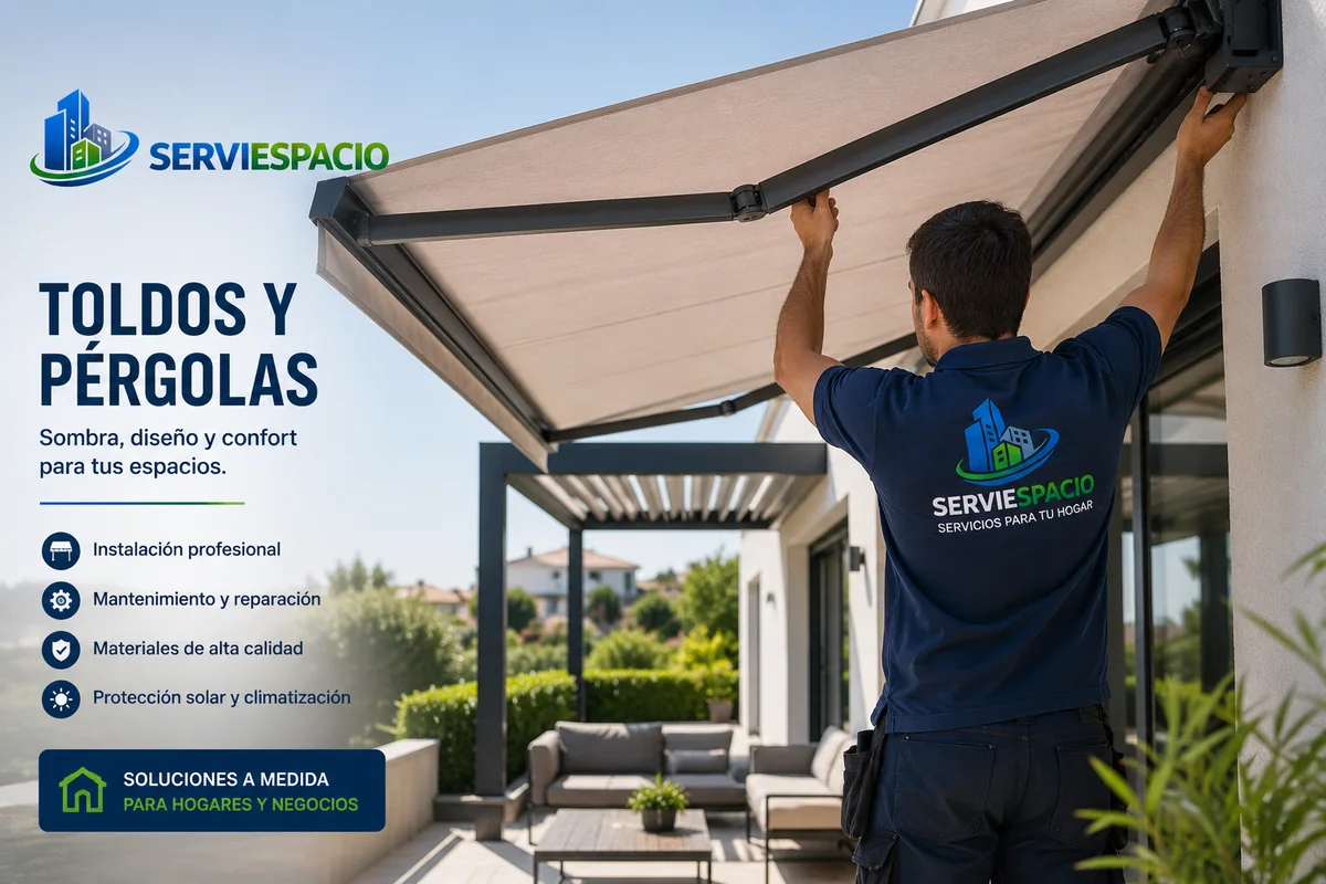 Toldos y pérgolas: trabajos realizados por serviespacio